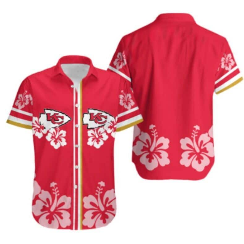 NFL Kansas City Chiefs Hawaiian Shirt Hibiscus Flower Pattern Red Aloha