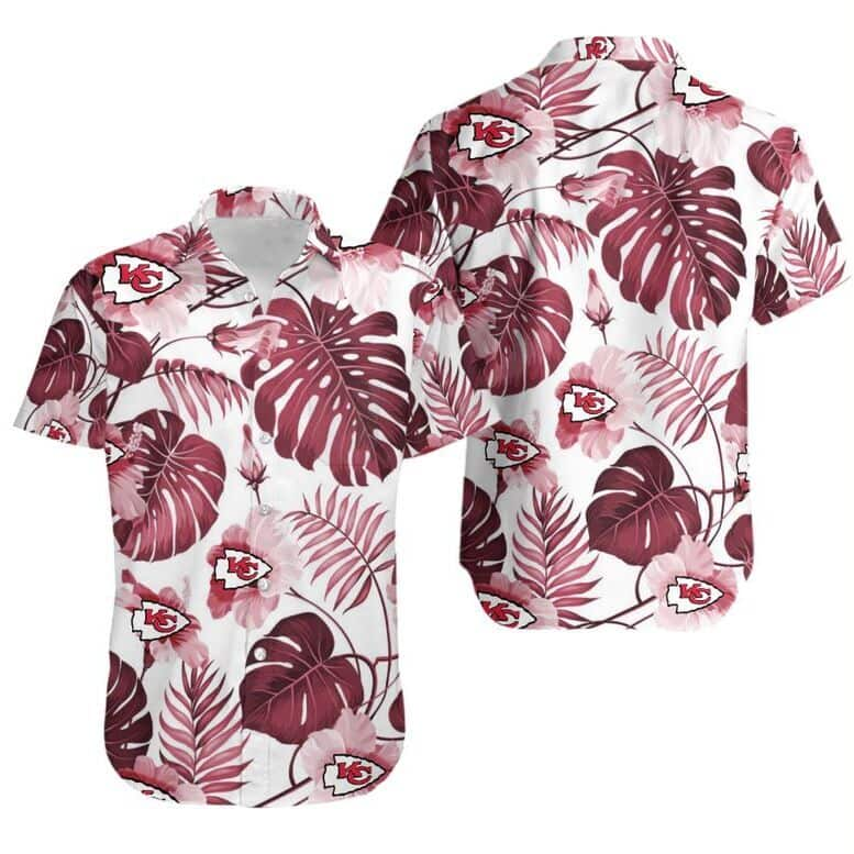 NFL Kansas City Chiefs Hawaiian Shirt Tropical Palm Leaves Beach Aloha