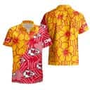 NFL Kansas City Chiefs Hawaiian Shirt Tropical Flowers Summer Beach Gift NFL Kansas City Chiefs Hawaiian Shirt Tropical Flowers Summer Beach Gift