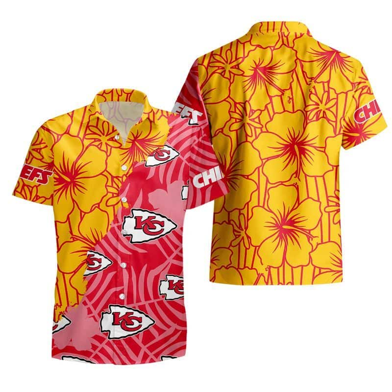 NFL Kansas City Chiefs Hawaiian Shirt Tropical Flowers Summer Beach Gift