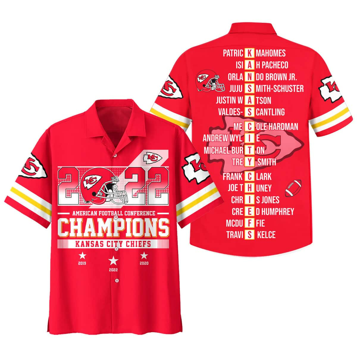 Red Aloha NFL Kansas City Chiefs Hawaiian Shirt Super Bowl LVII Champions