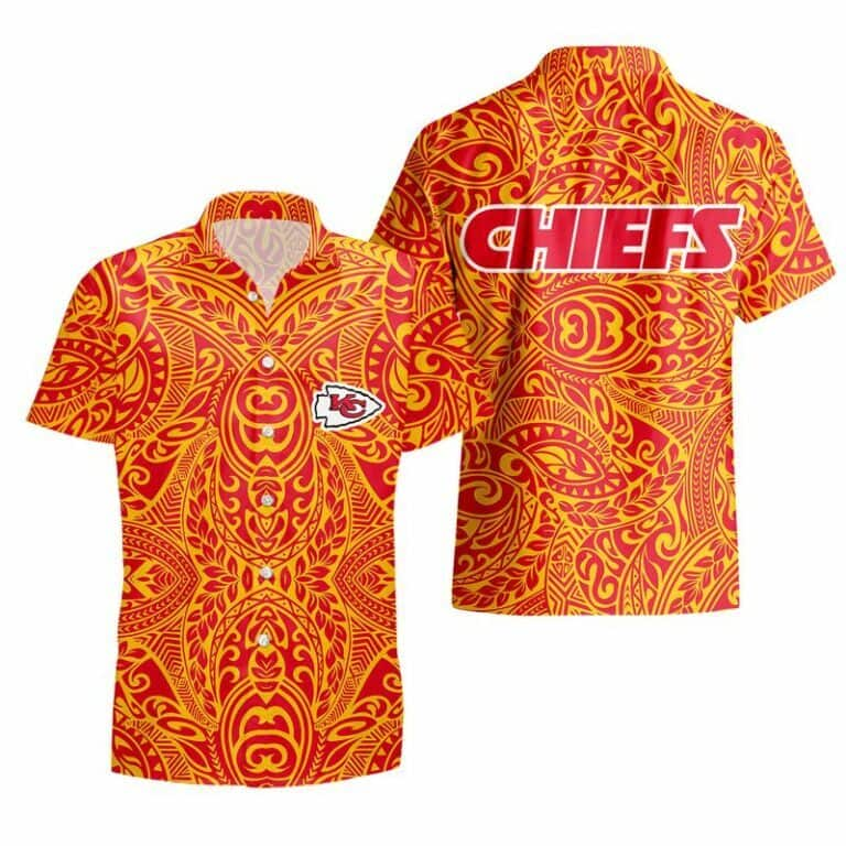 NFL Kansas City Chiefs Hawaiian Shirt Tribal Pattern Gift For Football Fans