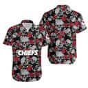 NFL Kansas City Chiefs Hawaiian Shirt Roses And Skull Black Aloha NFL Kansas City Chiefs Hawaiian Shirt Roses And Skull Black Aloha