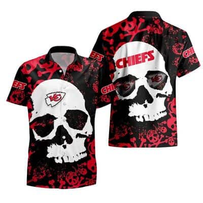 NFL Kansas City Chiefs Hawaiian Shirt White Skull Beach Vacation Gift