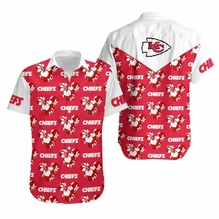 NFL Kansas City Chiefs Hawaiian Shirt Mickey and Flowers Best Beach Gift