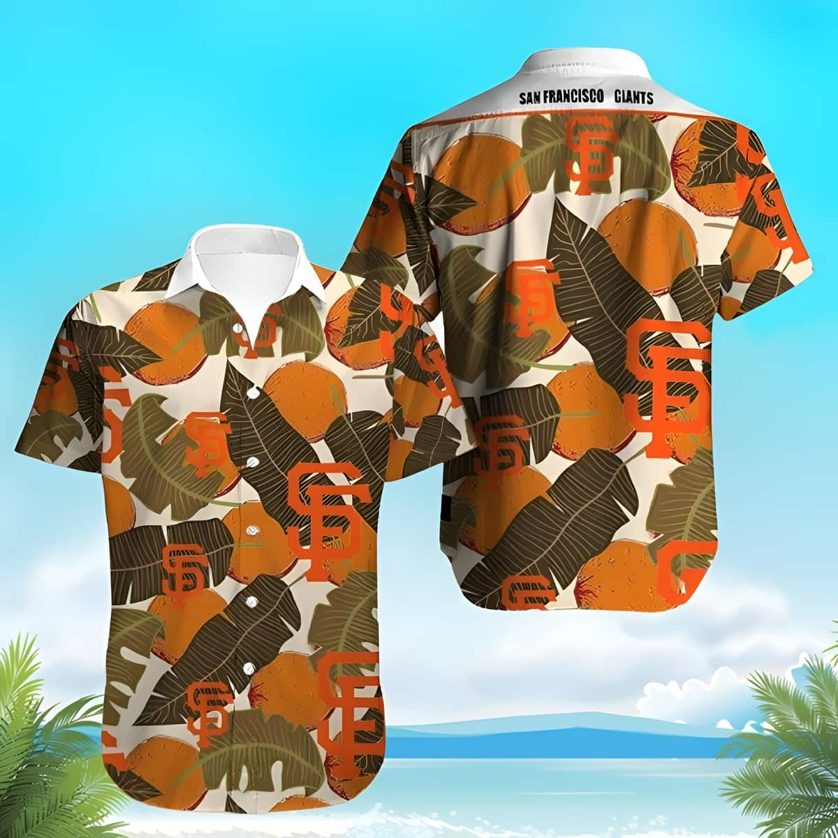 MLB San Diego Padres Hawaiian Shirt Orange Fruit And Banana Leaves Pattern