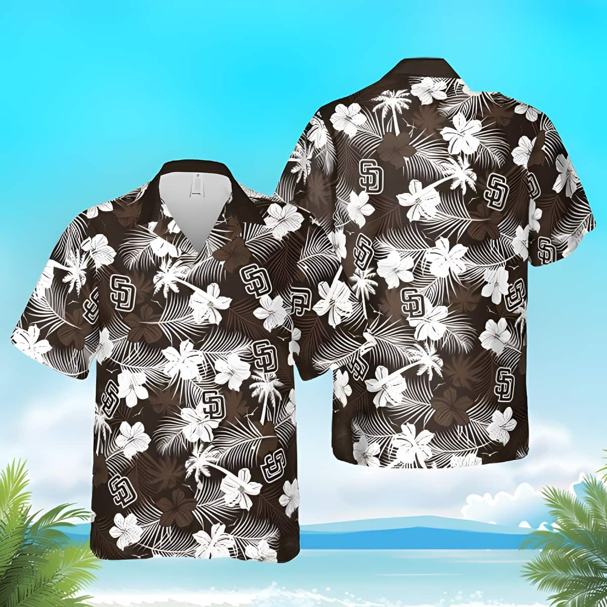 MLB San Diego Padres Hawaiian Shirt White Flora Beach Gift For Best Friend