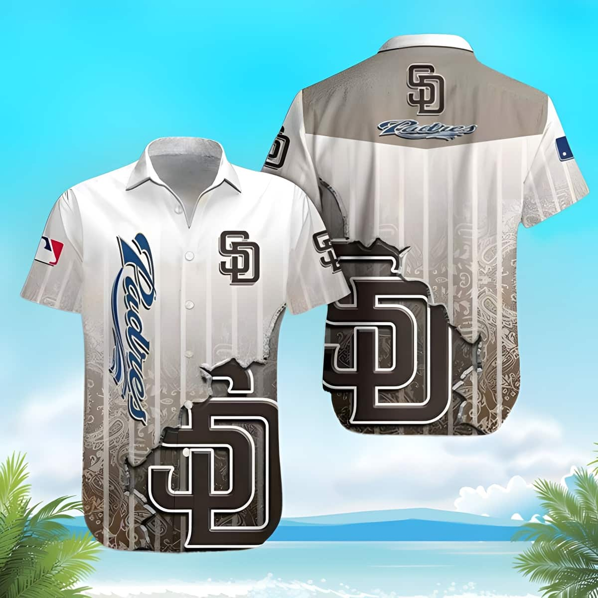 Cool Cracked MLB San Diego Padres Hawaiian Shirt Gift For Baseball Players