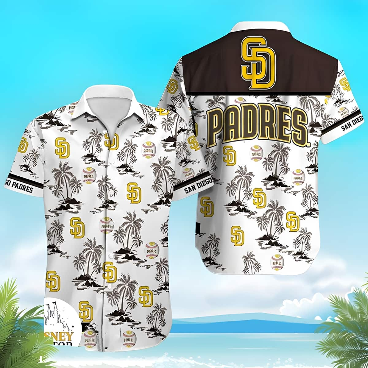 Elegant MLB San Diego Padres Hawaiian Shirt Island Pattern Practical Beach Gift