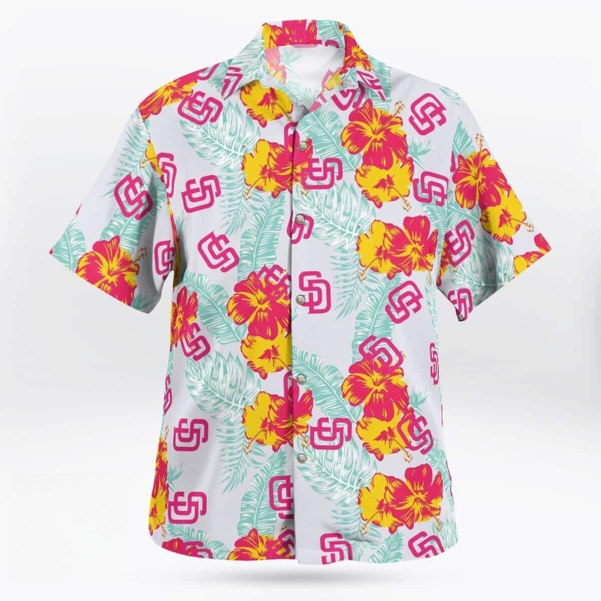 MLB San Diego Padres Hawaiian Shirt Hibiscus Flowers Summer Aloha