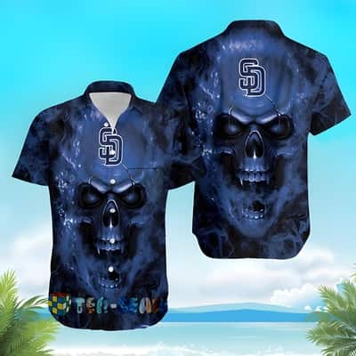 Smoky Skull MLB San Diego Padres Hawaiian Shirt Smoky Skull MLB San Diego Padres Hawaiian Shirt