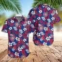 Summer Aloha MLB Chicago Cubs Hawaiian Shirt Red Flower White Leaves Pattern