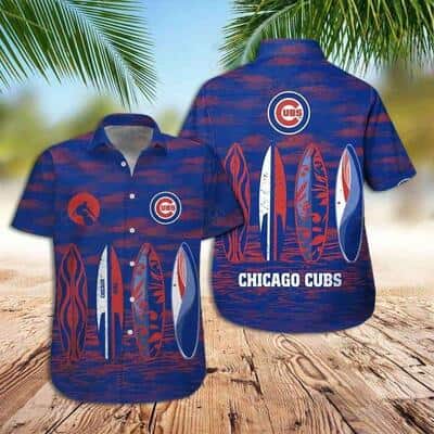 Blue MLB Chicago Cubs Hawaiian Shirt Surfboards Beach Gift For Friend