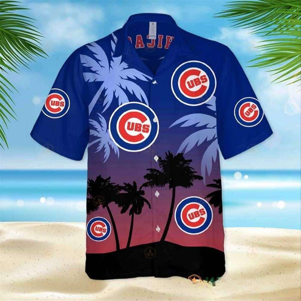 MLB Chicago Cubs Hawaiian Shirt Summer Sunset And Coconut Trees Beach Lovers Gift