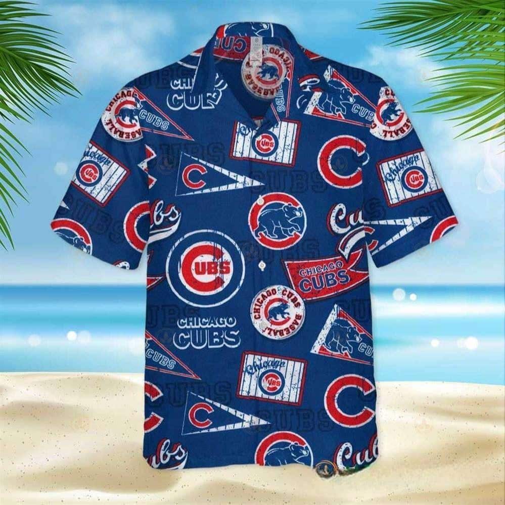 MLB Chicago Cubs Hawaiian Shirt Multiple Logos Gift For Beach Trip