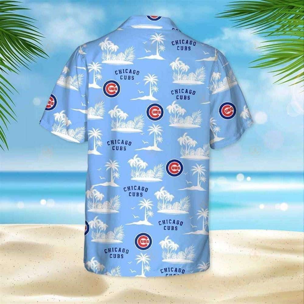 Light Blue MLB Chicago Cubs Hawaiian Shirt Palm Islands Pattern Aloha