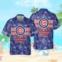 Blue MLB Chicago Cubs Hawaiian Shirt White Hibiscus Flowers Pattern Summer Vacation Gift
