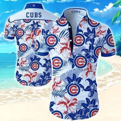 MLB Chicago Cubs Hawaiian Shirt Tropical Flowers And Leaves Pattern Beach Gift For Him