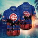 Vintage MLB Chicago Cubs Hawaiian Shirt Sunset Palm Island Summer Beach Gift