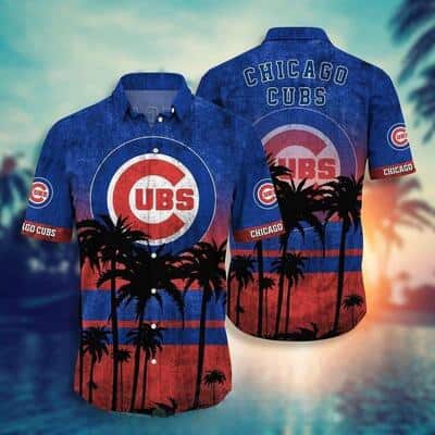Vintage MLB Chicago Cubs Hawaiian Shirt Sunset Palm Island Summer Beach Gift