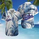 White MLB Chicago Cubs Hawaiian Shirt Blue Coconut Leaf Pattern Beach Lovers Gift