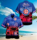 Vintage MLB Chicago Cubs Hawaiian Shirt Sunset Palm Island
