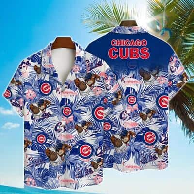 MLB Chicago Cubs Hawaiian Shirt Mascot And Hibiscus Pattern