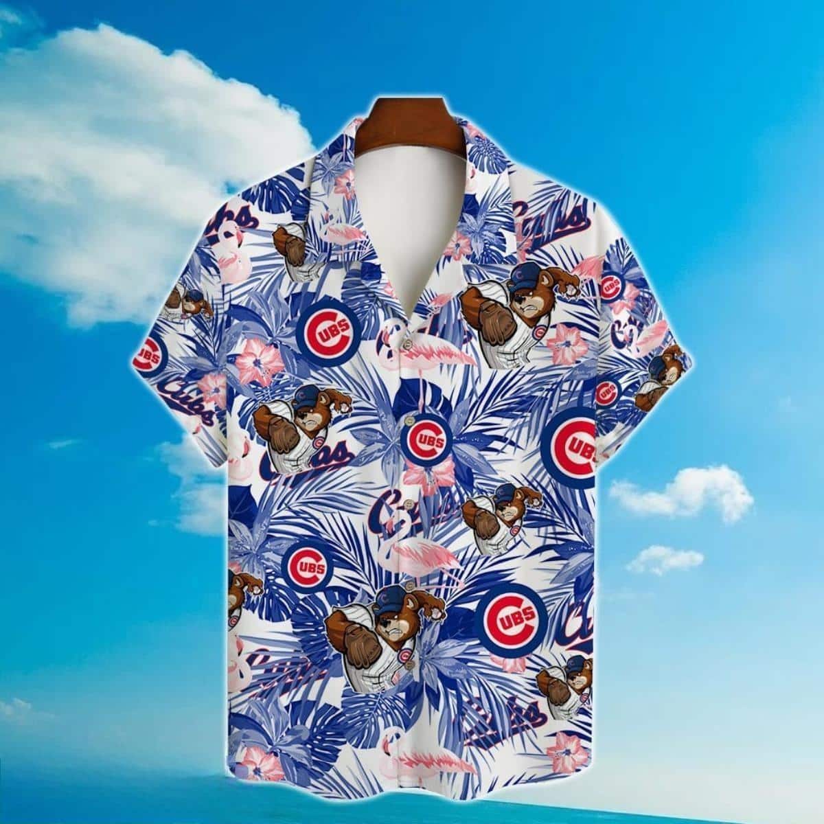 MLB Chicago Cubs Hawaiian Shirt Mascot And Hibiscus Pattern MLB Chicago Cubs Hawaiian Shirt Mascot And Hibiscus Pattern