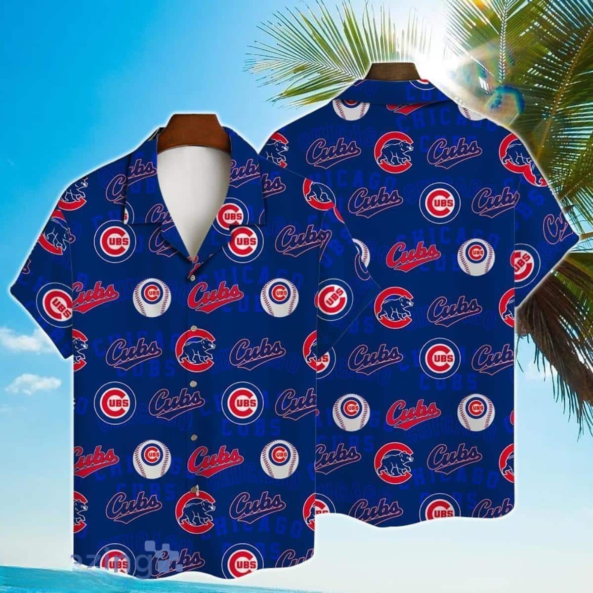 MLB Chicago Cubs Hawaiian Shirt Logos Pattern Baseball Fans Gift