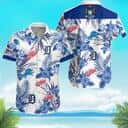MLB Detroit Tigers Hawaiian Shirt Tropical Flower Pattern Beach Gift For Him