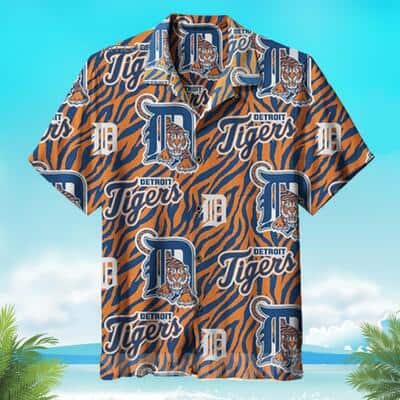 MLB Detroit Tigers Hawaiian Shirt Tigers Tripes Pattern Baseball Fans Gift