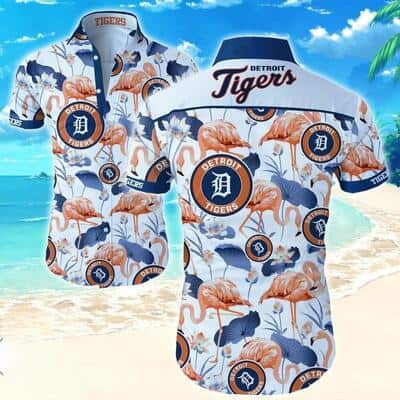 MLB Detroit Tigers Hawaiian Shirt Flamingo Pattern Trendy Summer Gift
