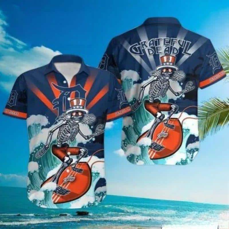 MLB Detroit Tigers Hawaiian Shirt Funny Grateful Dead Beach Gift For Him MLB Detroit Tigers Hawaiian Shirt Funny Grateful Dead Beach Gift For Him