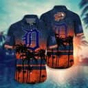 Vintage MLB Detroit Tigers Hawaiian Shirt Coconut Trees Beach Lovers Gift
