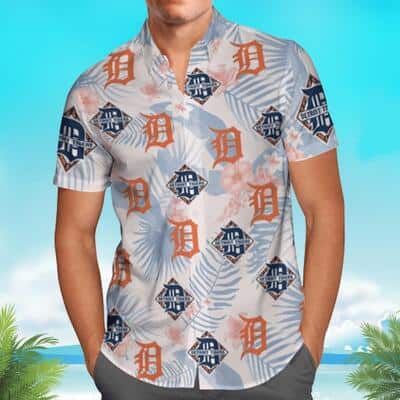MLB Detroit Tigers Hawaiian Shirt Palm Leaves Pattern Summer Beach Gift