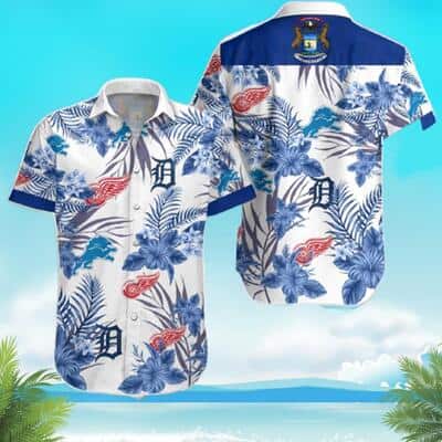 Aloha MLB Detroit Tigers Hawaiian Shirt Lions Red Wings Beach Gift For Him