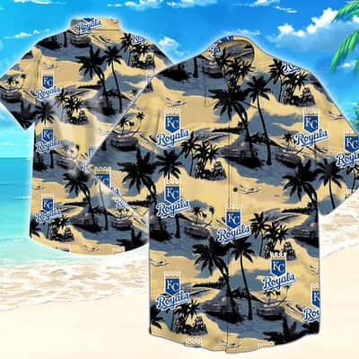 Beach Aloha MLB Kansas City Royals Hawaiian Shirt Palm Trees Island