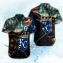 MLB Kansas City Royals Hawaiian Shirt American Flag Thunder Pattern MLB Kansas City Royals Hawaiian Shirt American Flag Thunder Pattern