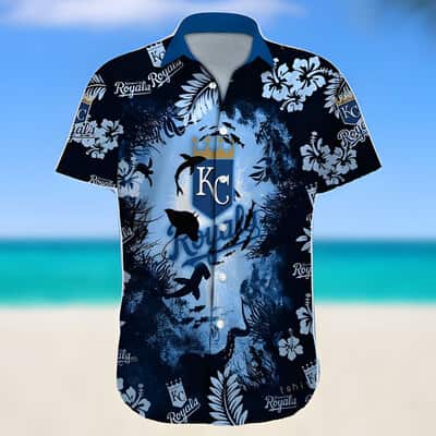 MLB Kansas City Royals Hawaiian Shirt Hammerhead Sharks And Flowers MLB Kansas City Royals Hawaiian Shirt Hammerhead Sharks And Flowers