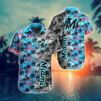 MLB Miami Marlins Hawaiian Shirt Palm Trees Island Beach Gift For Friend