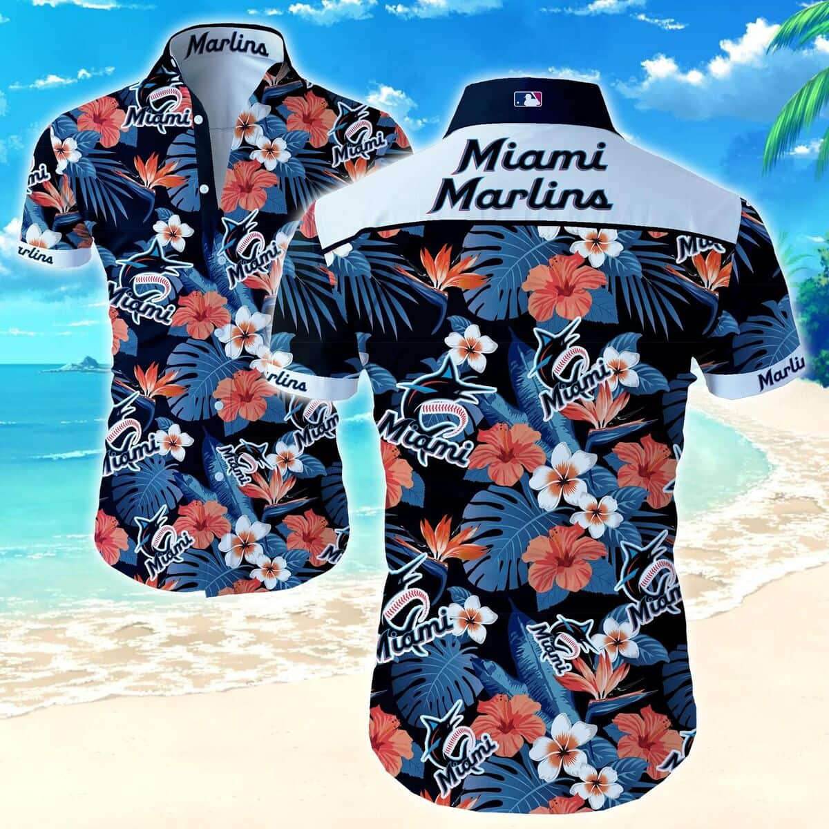 Summer Aloha MLB Miami Marlins Hawaiian Shirt Beach Lovers Gift