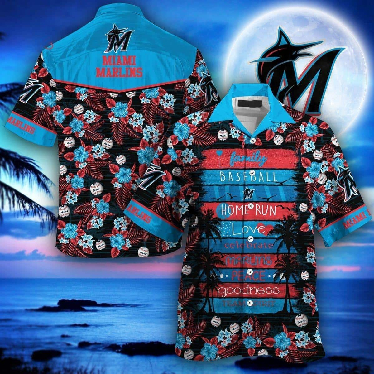 MLB Miami Marlins Hawaiian Shirt Summer Aloha Family Baseball Homerun Team Spirit