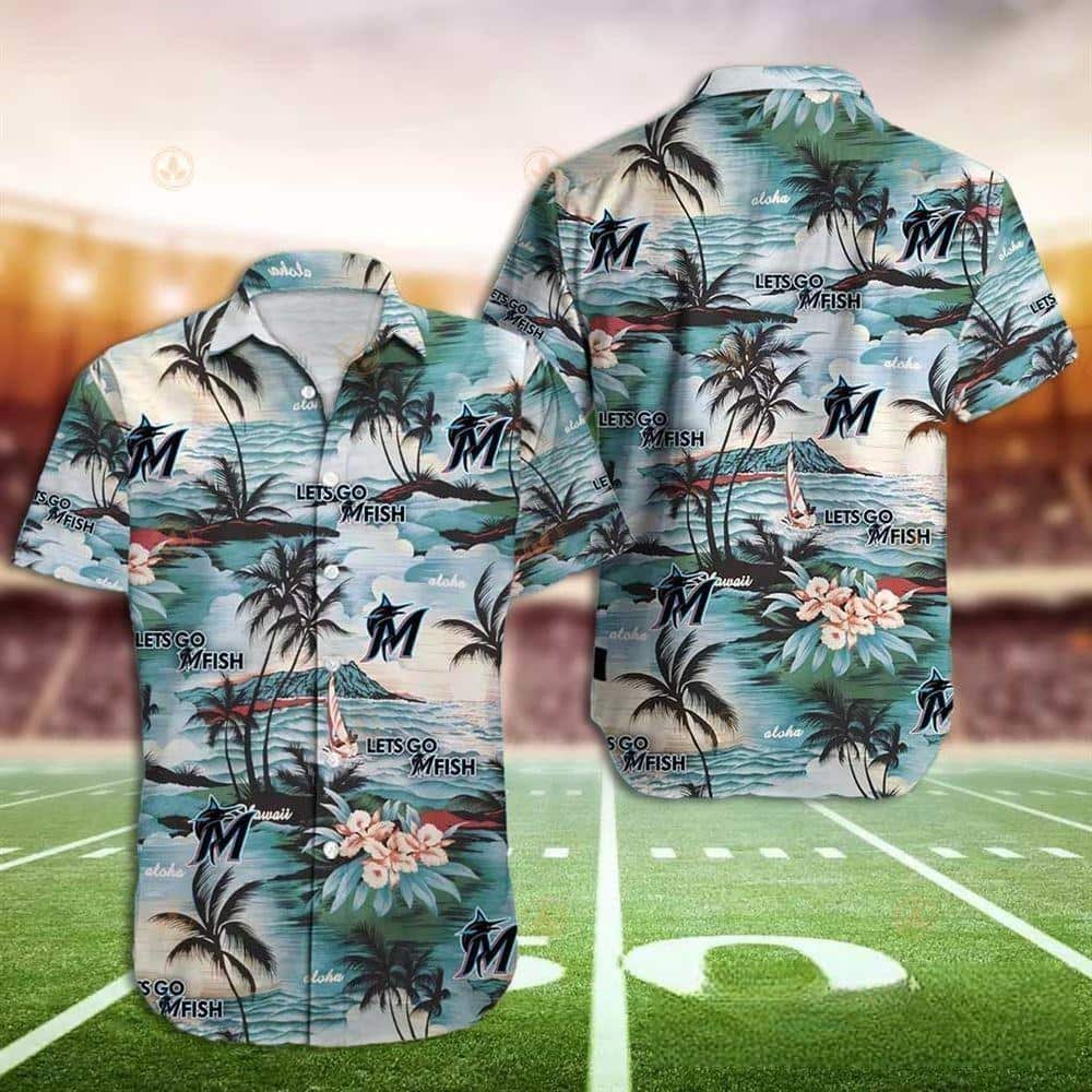 MLB Miami Marlins Hawaiian Shirt Let Go Mfish Beach Aloha MLB Miami Marlins Hawaiian Shirt Let Go Mfish Beach Aloha