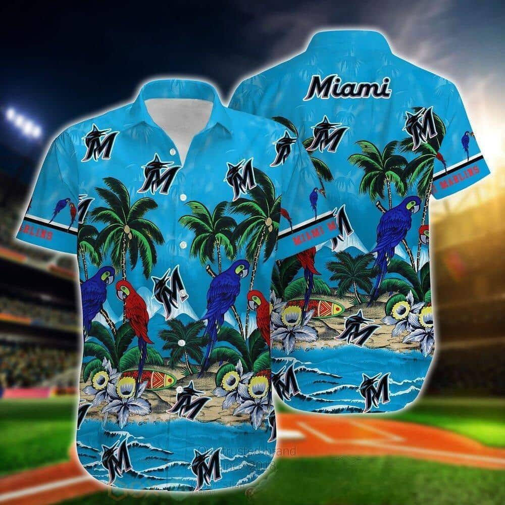 MLB Miami Marlins Hawaiian Shirt Tropical Sea And Parrots Aloha