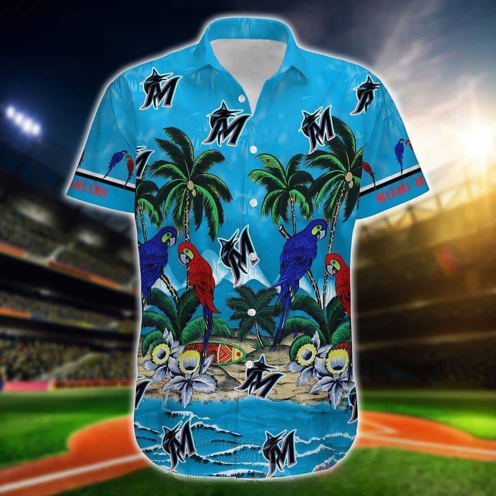 MLB Miami Marlins Hawaiian Shirt Tropical Sea And Parrots Aloha MLB Miami Marlins Hawaiian Shirt Tropical Sea And Parrots Aloha