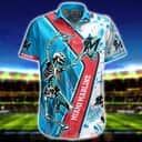 MLB Miami Marlins Hawaiian Shirt Skeleton Aloha Tropical Flower Pattern MLB Miami Marlins Hawaiian Shirt Skeleton Aloha Tropical Flower Pattern