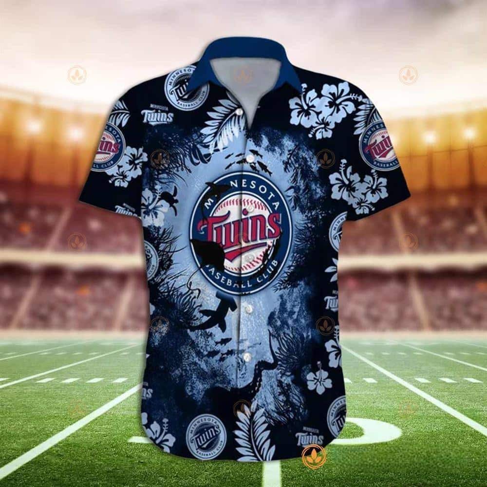 MLB Minnesota Twins Hawaiian Shirt Hammerhead Sharks Flowers Aloha MLB Minnesota Twins Hawaiian Shirt Hammerhead Sharks Flowers Aloha