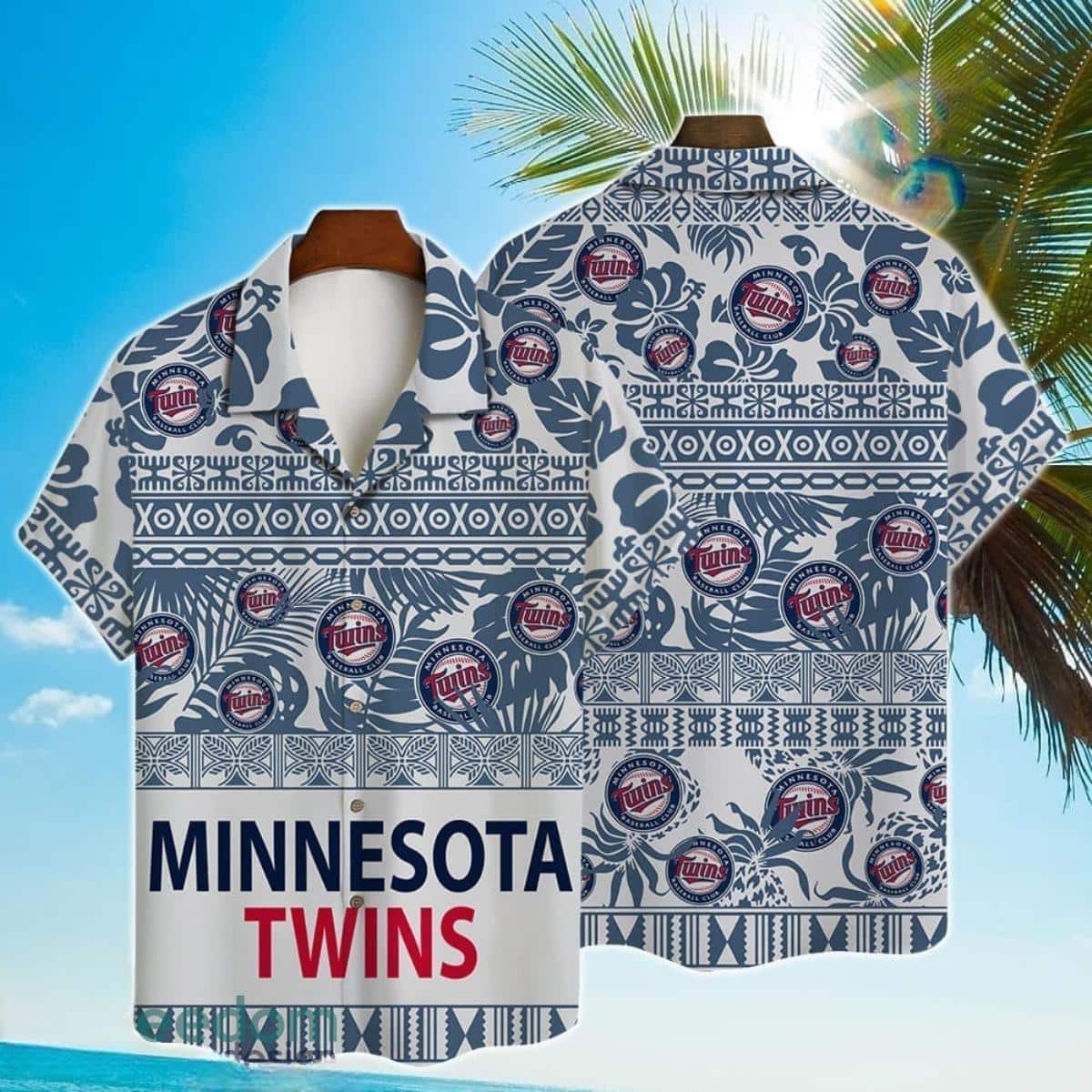 MLB Minnesota Twins Hawaiian Shirt Palm Leaves Pattern Best Beach Gift MLB Minnesota Twins Hawaiian Shirt Palm Leaves Pattern Best Beach Gift