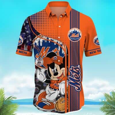 Mickey Loves MLB New York Mets Hawaiian Shirt Summer Gift For Friends
