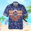 MLB New York Mets Hawaiian Shirt White Hibiscus Flowers Best Beach Gift